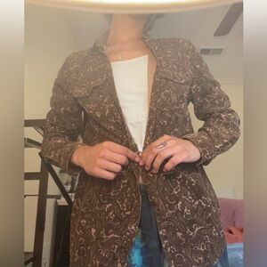 Ralph Lauren petite/medium Women’s brown button up with paisley pattern